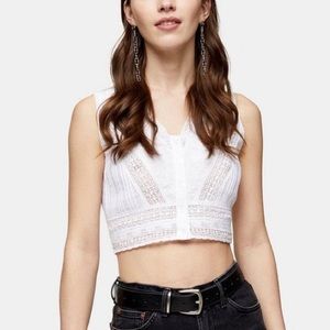 Topshop embroidered crop top